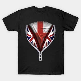 English Flag  England Flag zipped British Flag - Gift for English From England T-Shirt